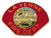 Fire Department Pins La Verne, CA Patch PIN Vintage Historic Fire Lapel Hat Pin
