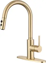 RULIA Kitchen Faucet, Pull-Down Kitchen Faucet -- Brushed Brass