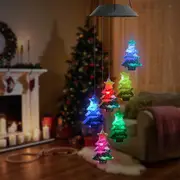 LED Solar Christmas Tree Wind Chime Lights -Black