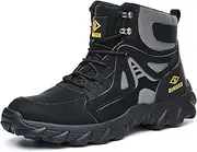 [DINGGU] Steel Toe Boots for Men Safety Work Boots Comfortable，Indestructible Industrial & Construction Shoes Mens Composite Toe Boots