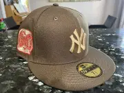 New Era 59FIFTY NY YANKEES 2000 WS Brown Tan 7 1/2 not hat club MATCHES DAP GAP!