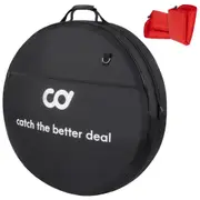 CyclingDeal Bike Double Wheel Bag - with Extra Thick Self Inflating Soft Foam Padding - for 700c Road Bike & 26" 27.5" 29" MTB Wheel Set - Nylon 600D