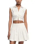 Simkhai Emie Cropped Poplin Sculpted Top