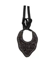 Black Beaded Bib Necklace
