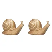 2x White Moose Resin Table Snail Home/Garden/Outdoor Ornament Display Decor Gold