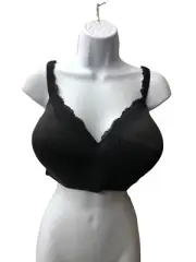 Women's Softly Styled Wirefree T-Shirt Bra Black Opaque Size 38DDD 856301