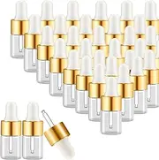 EXTRAPINS Pack of 100 Mini Pipette Bottles, 1 ml Transparent Glass Bottle with Dropper Pipette, Sample Container for Essential Oil, Aromatherapy, Massage, Nail Care Oil, Fragrance Oil Sample, Pack of
