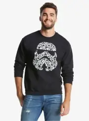 Star Wars Mens StormTrooper Star Gear Logo Black Sweatshirt NWT L, XL, 3XL