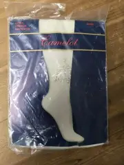 Wedding Bells Pantyhose “Camelot” White Sz. Queen Luxury Sheer Leg Halloween