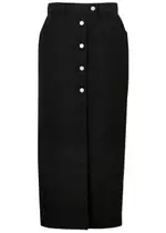 Courrèges Twill Midi Skirt - Black - 10 10