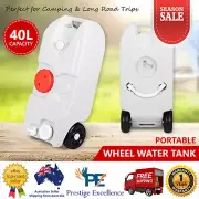 40L Portable Wheel Water Tank Camping Motorhome Caravan Storage Waste Transport