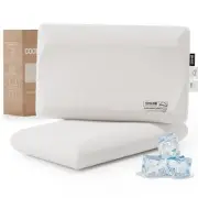 Memory Foam Pillows Queen Size Set of 2, Contour Cooling Cervical Pillow for ...