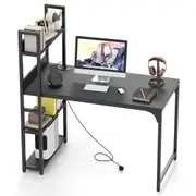 Giantex 120cm Computer Desk Study Writing Desk w/USB Port Metal Frame Office Table Workstation Black