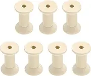 uxcell 7Pcs Wooden Bobbins, 1.18" x 1.89"(WxH) Unfinished Wooden Spools Wire Weaving Bobbins Empty Thread Spools for Crafts DIY Art Embroidery Sewing Thread Twine, Wood Color