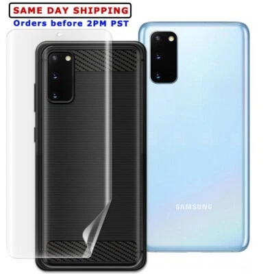 Heavy-Duty Screen Protector Carbon Fiber Case For Samsung Galaxy S20 5G UW G981V