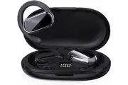 Open Earbud Bluetooth Headphones Earhook Wireless Running Headphones Air Bone Conduction Outer Earphones ENC Wireless Earbuds with Ear Hook Open Earphones Bluetooth for iPhone Runners(Black)