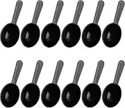 Framendino, 12 Pack Plastic Coffee Measuring Spoons Short Handle Scoops for Tea Sugar Cereal Milk Powder Spices Black 7g