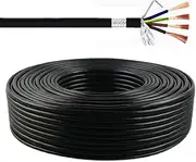 60~160FT Double Shielded Wire Multi-Stranded High Purity Oxygen-Free Fine Copper RVVP 4 Cores 0.2 to 1.5 Square Control Audio Signal Cable for Intelligent Automation System(100FT,4C-0.2mm²)