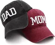 [Rivanoer] Mom and Dad Hats Fathers Day Dad Gifts Hat for Mom and Dad Embroidered Adjustable Baseball Caps for Couples Parents
