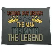 School Bus Driver The Man The Myth The Legend - Microfiber Gym Sports Towel