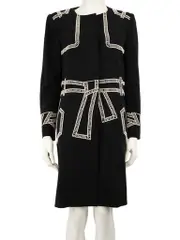 Black Lace Trimmed Illusion Coat