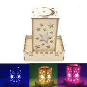 Wooden DIY Colorful Moon Star Lights Handmade Projection Lamp Educational Scientific Experiments Early Education Toys fo