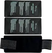 Vecozey Gel Ice Packs for Injuries Reusable 2 PCS Large Hot and Cold Compress with 1 Adjustable Wrap for knee, Back, Joint and Muscle Pain Relief, Sports Injury Recovery, 28 x 13 cm Heat Pack