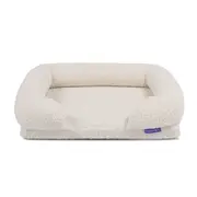 Charlie's Teddy Fleece Orthopedic Memory Foam Sofa Dog Bed with Bolster Cream (Small, Medium, Large)