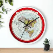 AE MAP FLAT EARTH 10" WALL CLOCK GLEASON MERCATOR | VARIOUS COLORS & DESIGNS