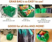 Reusable Shopping Bags Green Eco Foldable Handle Trolley Bag Grocery
