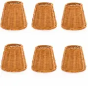 Upgrade Lights Set of 6 Wicker Chandelier Lamp Shade 5 Inch Bell, Clips Onto Bul