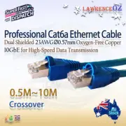 High Speed 10GbE Cat6a RJ45 Shielded OFC Crossover SFTP Ethernet Cable 0.5-10m