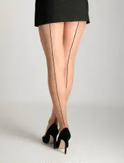 Sevilla Chic Back Seam Sheer to Waist Glossy Pantyhose 15 Denier Seamed Tights