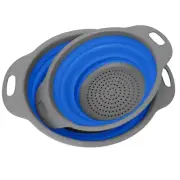 2 Pack Collapsible Silicone Colanders Kitchen Folding Strainer Bowl for Fruits