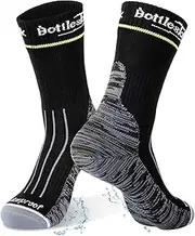 [TOURGO] Waterproof Socks Men Women, Thermal Waterproof Socks Mens, Perfect for Running Hiking Cycling Kayaking, Black/Grey, 9-11