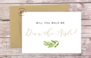 Will you walk me down the Aisle Father of the Bride Wedding Proposal Card