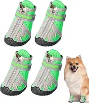 Winter Dog Shoes - Pet Outdoor Shoes | 4 Piece Dog Boots With Rugged Rubber Sole | 5 Sizes Dog Shoes Prevents Slipping | Breathable Dog Shoes | Running Shoes for Medium to Large Dogs