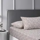 Accessorize Lisa Floral Ochre Washed Cotton Printed Fitted Sheet Set King