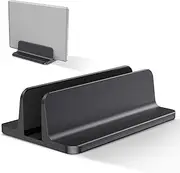 Vertical Laptop Stand for Desk, Aluminum Alloy Laptop Holder Adjustable Dock for MacBook Pro Air, ASUS, Dell, HP, Microsoft Surface, Samsung, HUAWEI, up to 17.3 inches [Black]