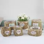 Plants Decorative Hand-woven Flower Baskets Plant Fiber Flower Ornaments