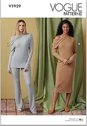 [VOGUE PATTERNS] V1929B5 Misses' Knit Top, Dress and Trousers B5 (8-10-12-14-16)