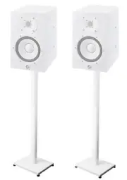 Pair 37” Steel White Stands For Yamaha HS7 Studio Monitors Robust Metal Poles