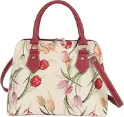 Ladies Tapestry Top Handle Handbag Shoulder Bag with Garden Flower by Signare