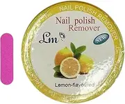 25PCS Nail Varnish Remover Pads in Box, Yellow Lint Free Wipes Nail Pads,Lemon Natural Ingredients Nail Polish Remover,Nail Wipes for Gel Polish,Portable Travel Size (Yellow)