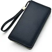Men's Wallet Card Wallet Bag Slim Wallet with Coin Compartment and RFID Protection, Holds Up to 18 Cards, Men's and Women's, Made of Leather,Black