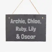 Family Names Personalised Slate Sign