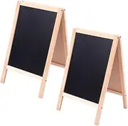 2pcs Double Sided Small Blackboard White Board Double Sided Whiteboard Small Chalkboard Reusable Answer Board Student Message Board Chalk Board Drawing Board Child Wood Clean