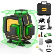Laser Level, Self Leveling 4 x 360 Stepless Dimming(Up to 37H) Green Cross Li...