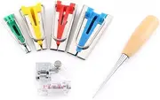 Fabric Bias Tape Maker Awl Kit Set for Sewing Quilting 6/12/18/25mm Binding Tool Guide Strip Sewing Quilting, 6pcs