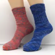 2 Pairs Women Soft Alpaca Socks with Cuff 100% Wool Colorful Multicolor Color 2